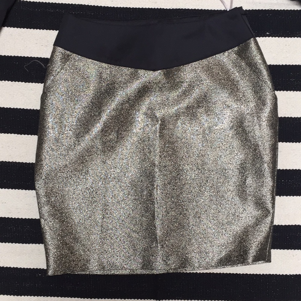 Sparkle Gold Black Skirt with Pockets Forever 21